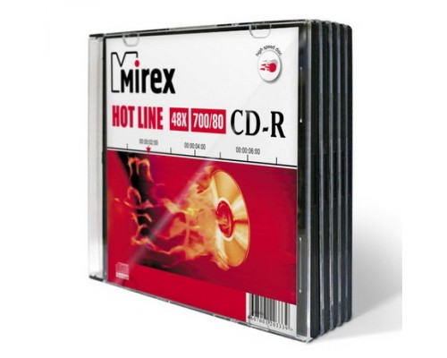 CD-диск Mirex 700 Mb, Maximum, Slim Case (5 шт)