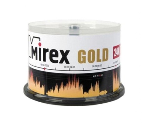 CD-диск Mirex 700 Mb, UL120054A8B, Gold, Cake Box (50 шт)