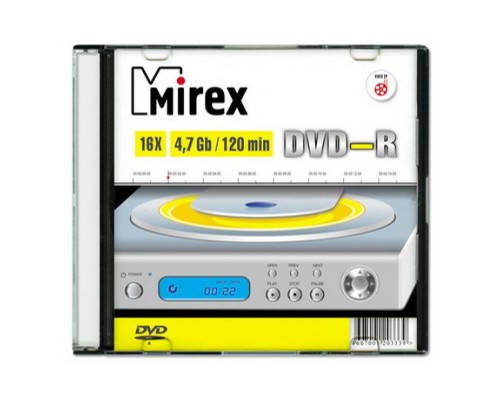 DVD-диск Mirex 4.7 Gb, UL130003A1S, Slim Case (1 шт)