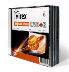 DVD-диск Mirex 4,7Gb, Slim Case (5 шт)