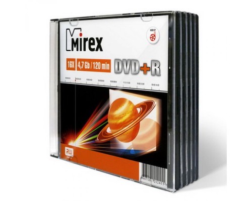 DVD-диск Mirex 4,7Gb, Slim Case (5 шт)