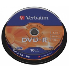 DVD-диск Verbatim 4,7 Gb, Cake Box (10 шт)