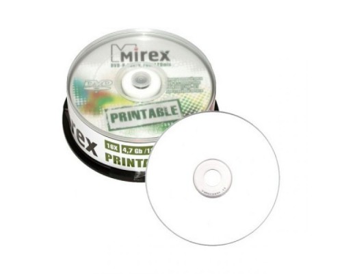 DVD-диск Mirex 4.7 Gb, UL130029A1M, Cake Box (25 шт)