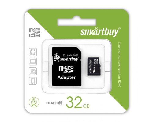 Карта памяти SmartBuy microSDHC 32Gb + SD-адаптер Black