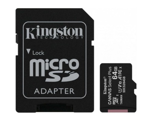 Карта памяти Kingston MicroSDHC 64Gb SecureDigital, SD adapter