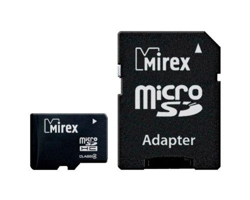 Карта памяти Mirex microSDHC Class 4 4Gb + SD adapter